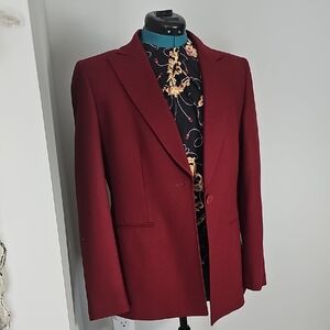 Elegant Burgundy Kasper Blazer. Oxblood. Sz 8. Wool